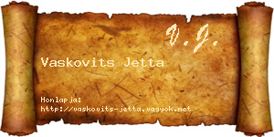 Vaskovits Jetta névjegykártya